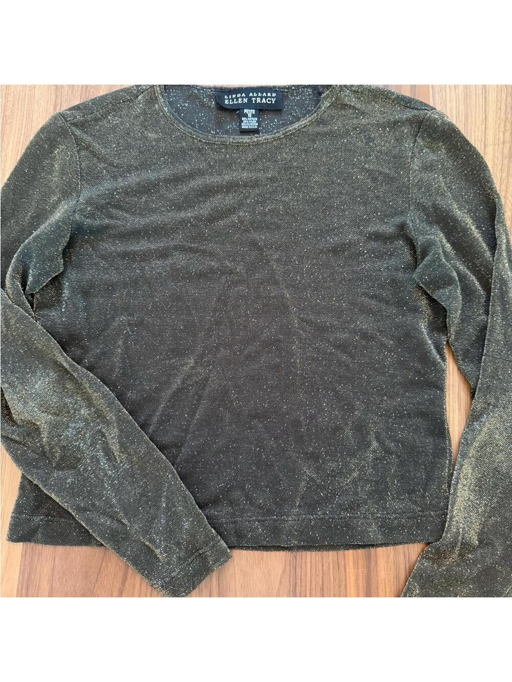 Ellen Tracy Metallic Knit Top